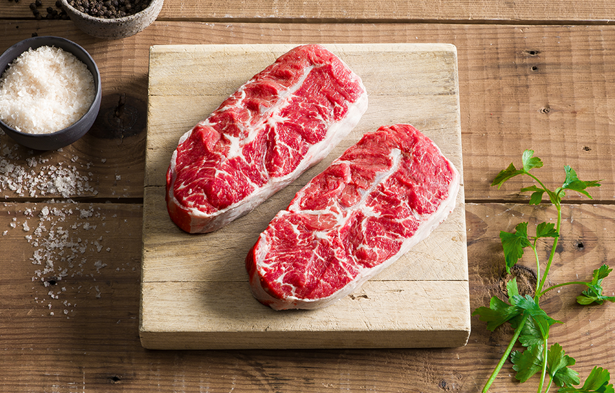 시즈닝을 첨가한 Teys 소고기 마블링